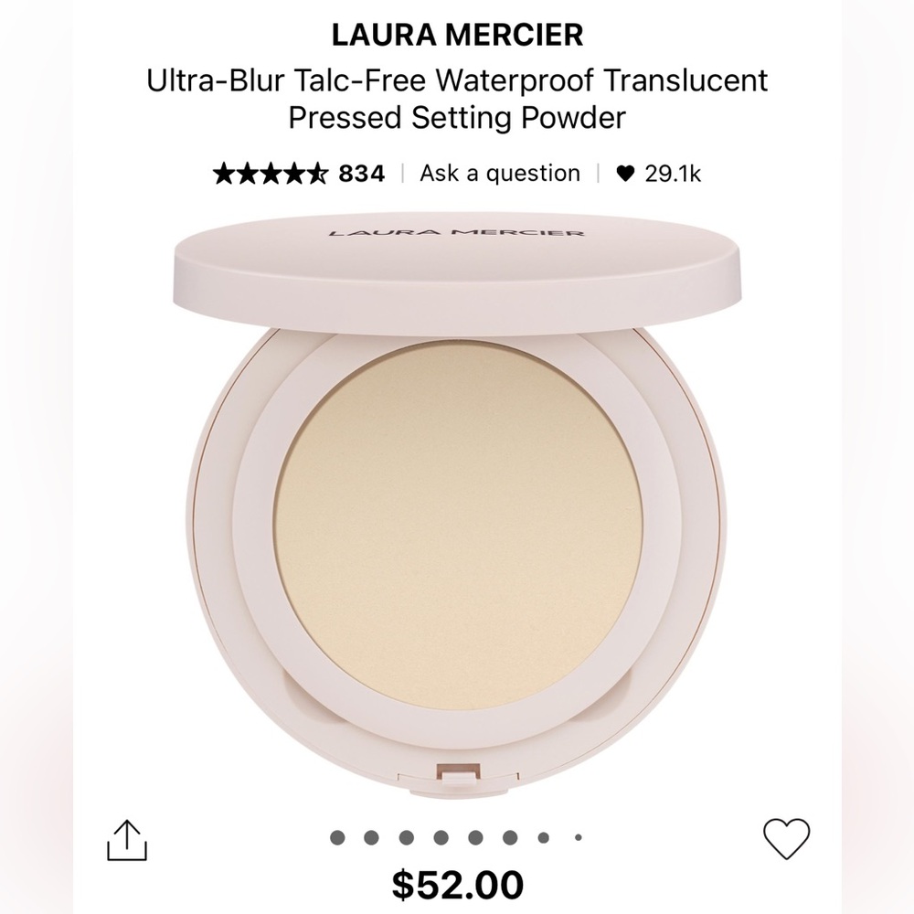 LAURA MERCIER Ultra-Blur Talc-Free Waterproof Translucent Pressed Setting Powder
